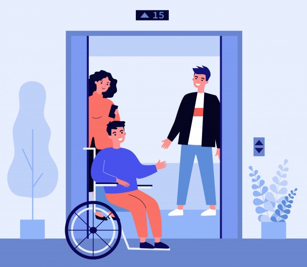 personnes à mobilité réduite ascenseur